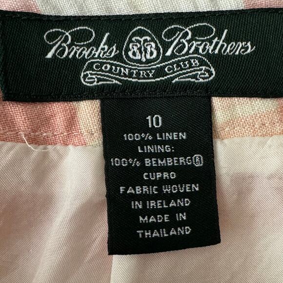 Brooks Brothers Pink Plaid Tartan Country Club Linen Skirt Womens 10 - Picture 5 of 5